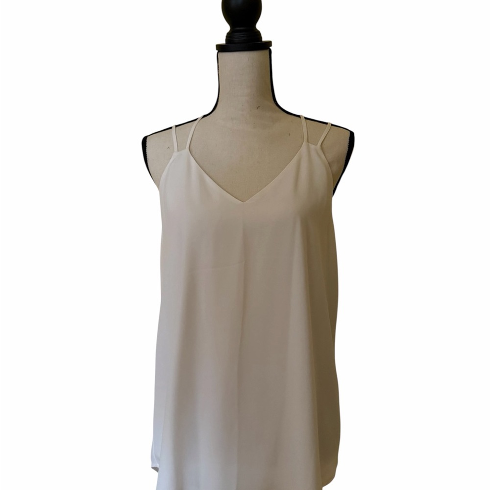 LOFT Cream Double-Strap V-Neck Camisole
